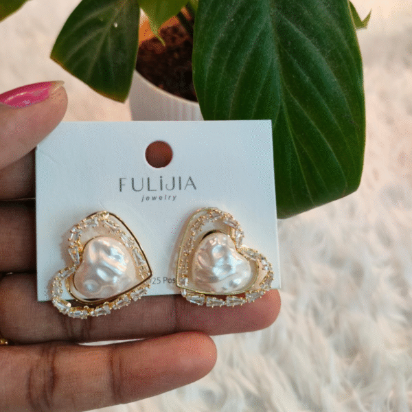 FULIJIA Heart-Shaped Pearl Earrings (Buy 2 Get 1 Free!)
