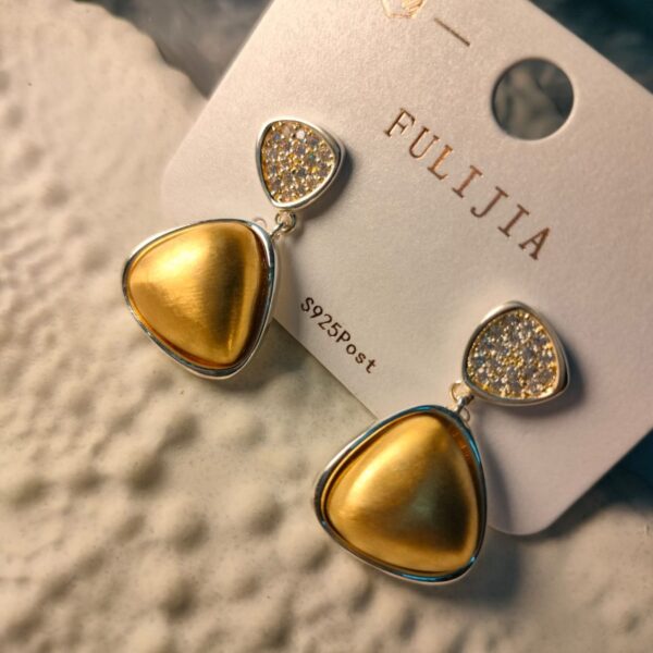 Elegant Dual-Tone Brushed Gold & Pave Statement Earrings - ✨ BUY 2, GET 1 FREE! ✨