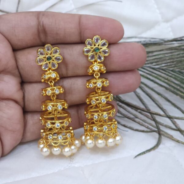 Traditional Tiered Gold Jhumka Earrings - ✨ BUY 2, GET 1 FREE! ✨