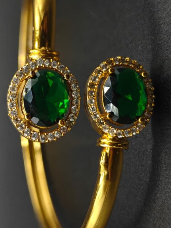 Regal Emerald & Diamond Halo Open Cuff Bracelet - ✨ BUY 2, GET 1 FREE! ✨