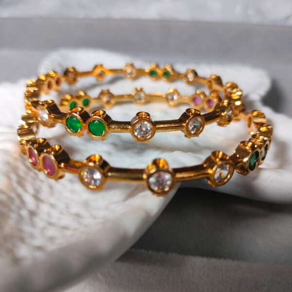 Elegant Multi-Color Gemstone Stackable Bangles