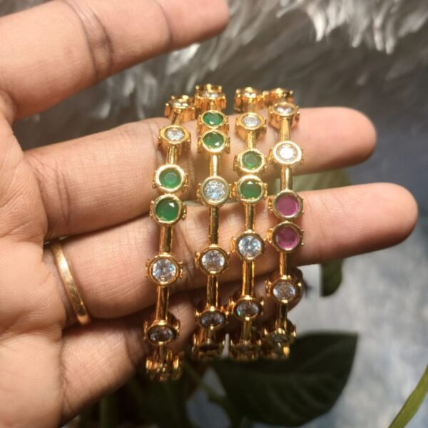 Elegant Multi-Color Gemstone Stackable Bangles