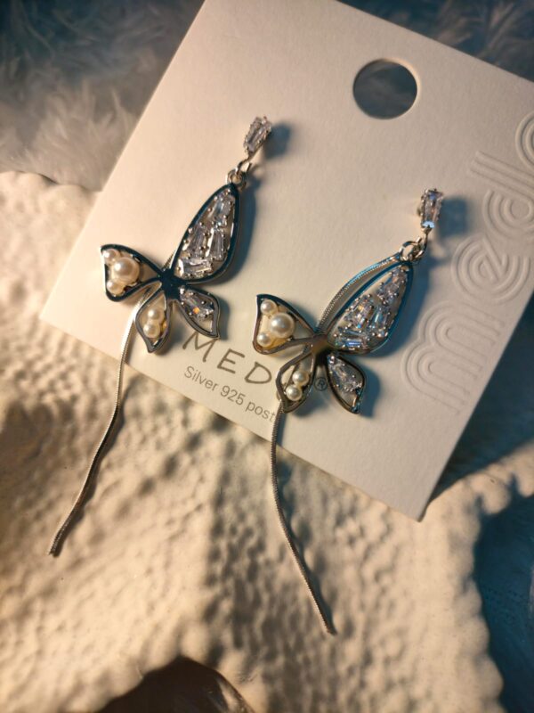 Elegant Crystal & Pearl Butterfly Tassel Earrings - ✨ BUY 2, GET 1 FREE! ✨